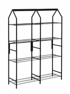 Подставка для цветов, 133×40×177 см, 8 полок, 2 секции, чёрная - Фото 2