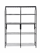 Подставка для цветов, 133×40×177 см, 8 полок, 2 секции, чёрная - Фото 3