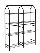 Подставка для цветов, 133×40×177 см, 8 полок, 2 секции, чёрная - Фото 4