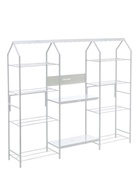 Подставка для цветов, 208×40×177 см, 8 полок, 3 секции, белая - Фото 1