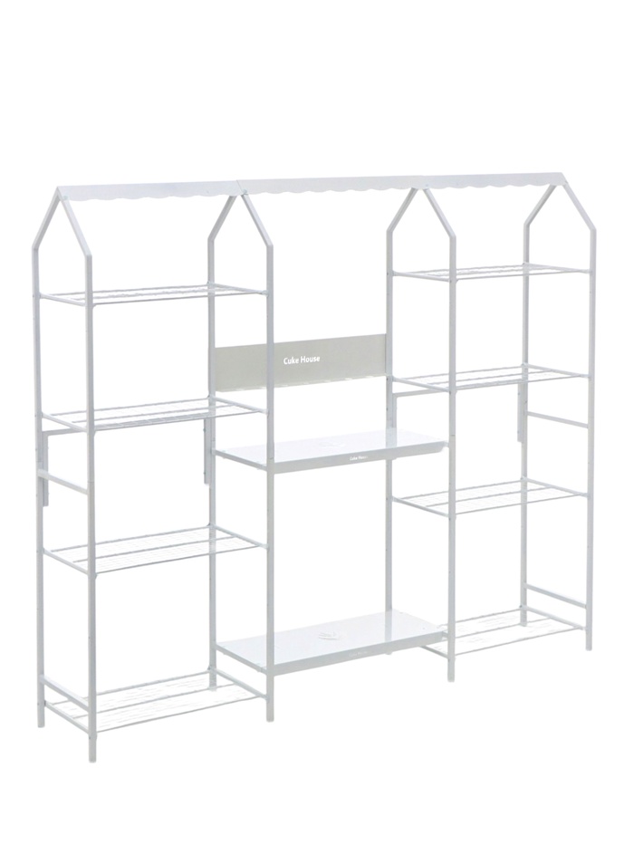 Подставка для цветов, 208×40×177 см, 8 полок, 3 секции, белая - Фото 1