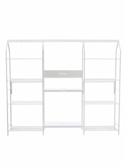 Подставка для цветов, 208×40×177 см, 8 полок, 3 секции, белая