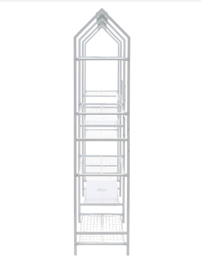 Подставка для цветов, 208×40×177 см, 8 полок, 3 секции, белая