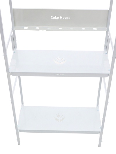 Подставка для цветов, 208×40×177 см, 8 полок, 3 секции, белая