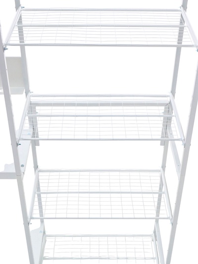 Подставка для цветов, 208×40×177 см, 8 полок, 3 секции, белая