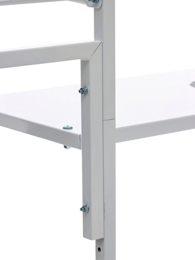 Подставка для цветов, 208×40×177 см, 8 полок, 3 секции, белая