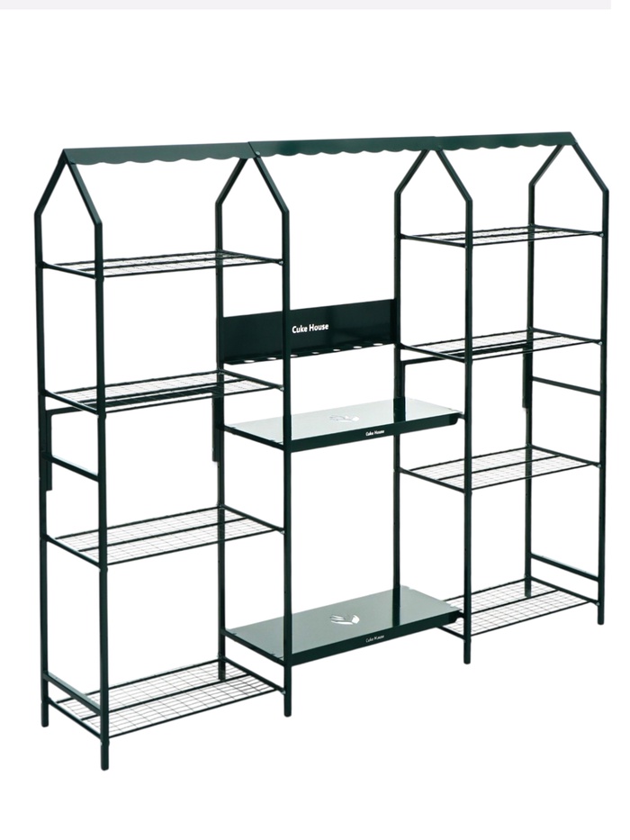 Подставка для цветов, 208×40×177 см, 8 полок, 3 секции, зелёная - Фото 1