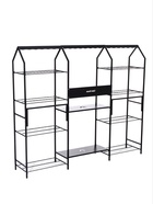 Подставка для цветов, 208×40×177 см, 8 полок, 3 секции, чёрная  (артикул 10990794)  большой выбор товаров оптом и в розницу по низким ценам с доставкой