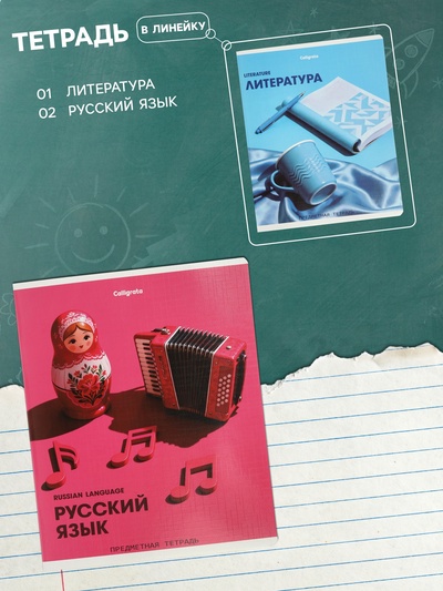 Комплект 12 предметных тетрадей 48 листов, справочная информация, 60 г