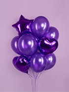 Воздушный шар фольгированный 18" «Сердце фиолетовое», набор 5 шт. - Фото 2