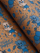 Бумага упаковочная крафт "С днём рождения!", белый/синий, 0,7 х 10± 5% м, 60 гр - Фото 2