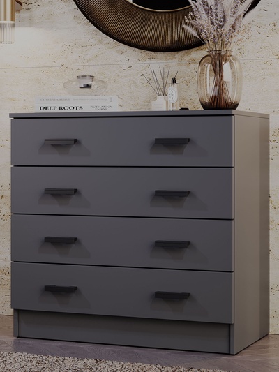 Комод для хранения «Эра. К800», 4 ящика, 800×440×830 мм, цвет графит