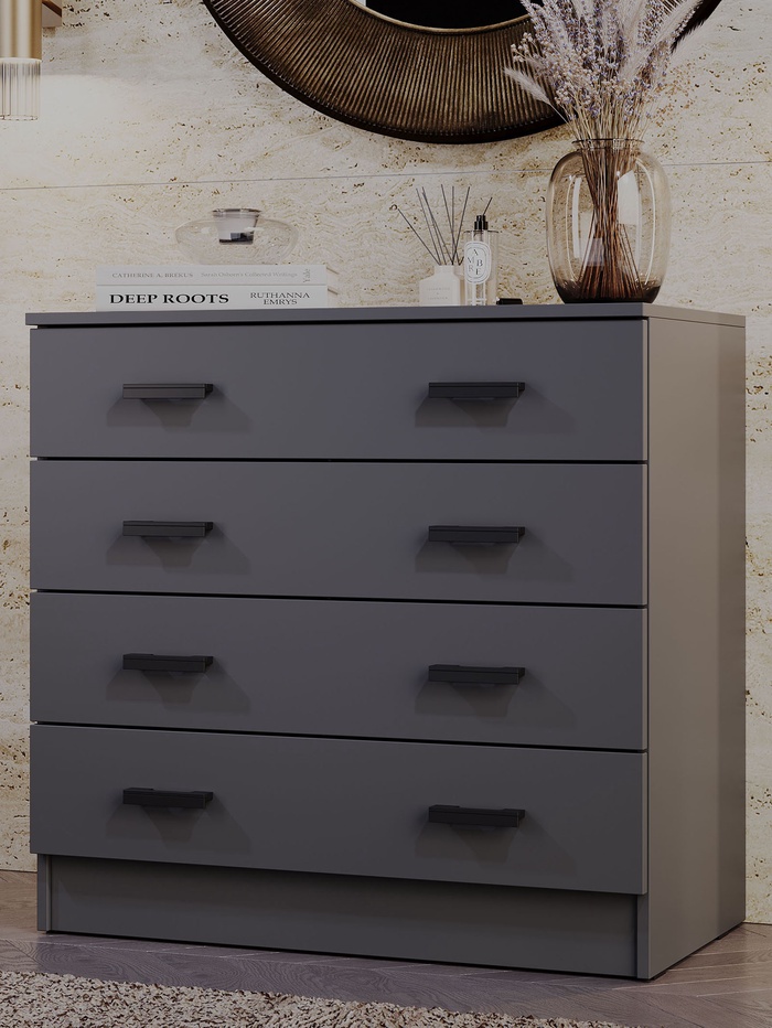 Комод для хранения «Эра. К800», 4 ящика, 800×440×830 мм, цвет графит - Фото 1