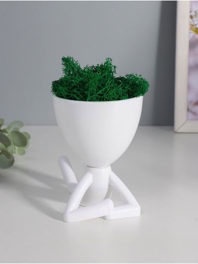 УЦЕНКА Кашпо пластиковое "Мистер Грин на лайте" 9,7*12*7,3 см белый