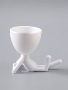 УЦЕНКА Кашпо пластиковое "Мистер Грин на лайте" 9,7*12*7,3 см белый - Фото 3