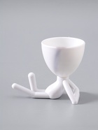 УЦЕНКА Кашпо пластиковое "Мистер Грин на лайте" 9,7*12*7,3 см белый - Фото 5