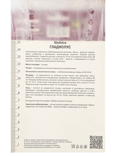 Гладиолус крупноцветковый Корнелли Разбор 10/12, 10 шт., Весна 2026,