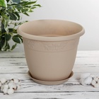 УЦЕНКА Горшок для цветов с поддоном 22 л "Рябина", цвет латте - Фото 1