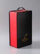 УЦЕНКА Шкатулка под 2 бутылки «Наслаждение», дерево, кожзам, чёрно-красный, 1 предмет 12×21×36 см - Фото 2