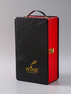 УЦЕНКА Шкатулка под 2 бутылки «Наслаждение», дерево, кожзам, чёрно-красный, 1 предмет 12×21×36 см - Фото 3