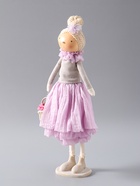 УЦЕНКА Кукла интерьерная текстильная «Малышка в сиреневом наряде, с корзиной цветов», 45.5×17×19 см - Фото 5