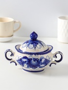 Сахарница фарфоровая «Тюльпан», с ручками, 0.5 л, 12×17 см, гжель - Фото 1