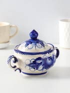 Сахарница фарфоровая «Тюльпан», с ручками, 0.5 л, 12×17 см, гжель - Фото 2