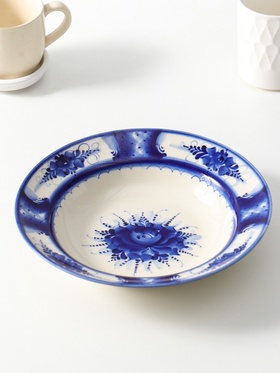 Тарелка глубокая, D24см , гжель