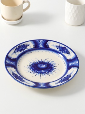 Тарелка под второе, D24см , гжель