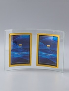 УЦЕНКА Стеклянная фоторамка - коллаж на 2 фото 10×15 см «Вертикаль», под золото - Фото 2