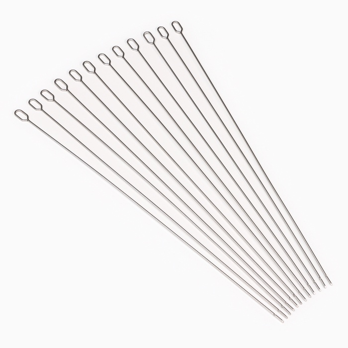 УЦЕНКА Набор шпажек - шампуров для шашлыка, 12 шт., 45 см, металлические - Фото 1