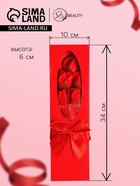 УЦЕНКА Букет из 5 красных роз в коробке + пленка + окантовка - Фото 2