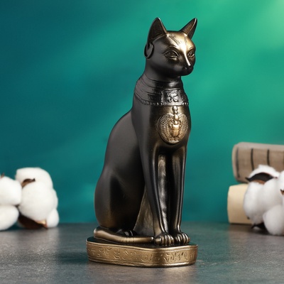 УЦЕНКА Фигура «Кошка египетская», под бронзу, 11×20×7 см