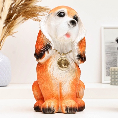 УЦЕНКА Копилка для денег «Собака с медалью рыжая», 24 см
