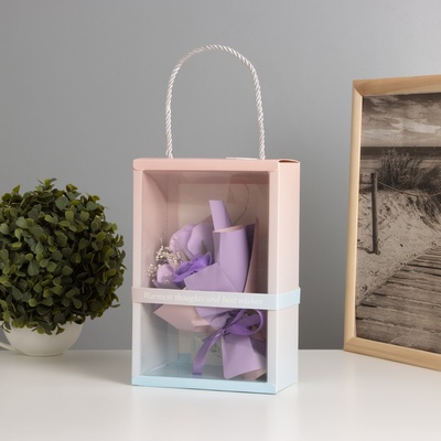 УЦЕНКА Фигурка светящаяся RISALUX «Букет роз», розовый, LED-ночник, 3×AG10, 7.5×15.5×23 см