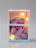 УЦЕНКА Фигурка светящаяся RISALUX «Букет роз», розовый, LED-ночник, 3×AG10, 7.5×15.5×23 см - Фото 2