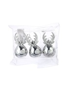 УЦЕНКА Украшение ёлочное "Весёлый олень" (набор 3 шт) 11х6 см, серебро - Фото 6