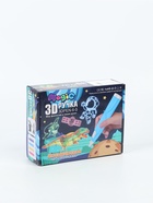 УЦЕНКА 3D ручка, набор PCL пластика светящегося в темноте, мод. PN015, цвет голубой - Фото 3