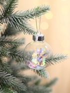 УЦЕНКА Набор шаров пластик d-6 см, 6 шт "Льдинка - серпантин" прозрачный - Фото 3