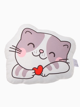 Подушка декоративная «Этель. Котик», 30×25 см, велюр