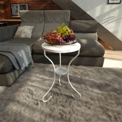 УЦЕНКА Столик журнальный, 470×470×600, Белый муар