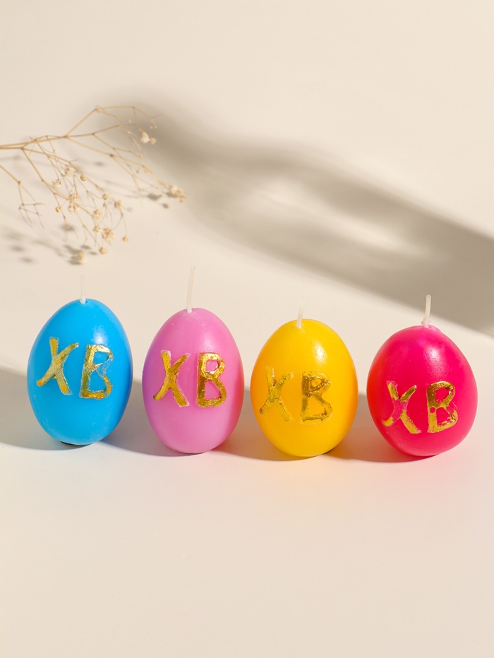 Свеча пасхальная «Яйцо ХВ», 45×45×62 мм, МИКС