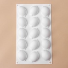 УЦЕНКА Форма для муссовых десертов и выпечки KONFINETTA «Лимоны», силикон, 29×17×3 см, 15 ячеек (5.5×4 см), 30 мл, белая - Фото 3