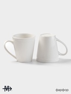 УЦЕНКА Набор кружек Magistro Edne, 300 мл, 2 шт., фарфор, белый - Фото 2
