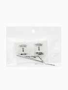 УЦЕНКА Набор мужской стальной «Запонки + Зажим для галстука», клетки, белая в серебре - Фото 6