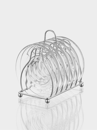 Набор блюдец на металлической подставке «Удобство», 7 предметов: 6 блюдец d=13 см, 1 подставка