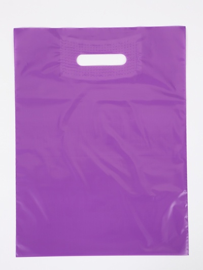 Пакет полиэтиленовый с вырубной ручкой, фиолетовый 30х40 см, 60 мкм