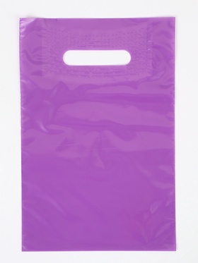 Пакет полиэтиленовый с вырубной ручкой, Фиолетовый 20-30 См, 50 мкм