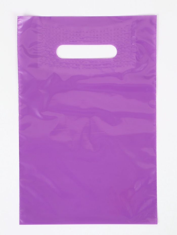 Пакет полиэтиленовый с вырубной ручкой, Фиолетовый 20-30 См, 50 мкм