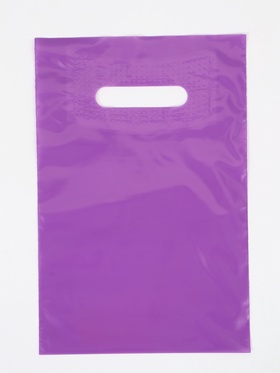 Пакет полиэтиленовый с вырубной ручкой, Фиолетовый 20-30 См, 60 мкм